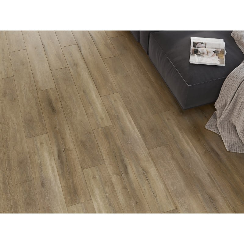 Mexen Long Creek échantillon de panneaux vinyles SPC 6,5 mm, sous-couche IXPE 1,5 mm, 4 V-Joint, Chêne - F1050-S