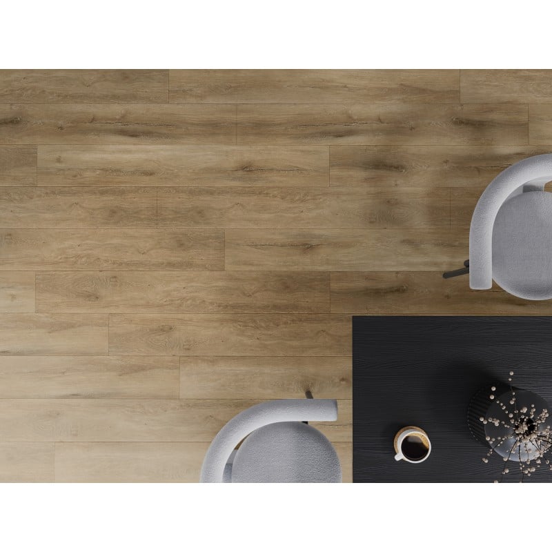 Mexen Long Creek échantillon de panneaux vinyles SPC 6,5 mm, sous-couche IXPE 1,5 mm, 4 V-Joint, Chêne - F1050-S