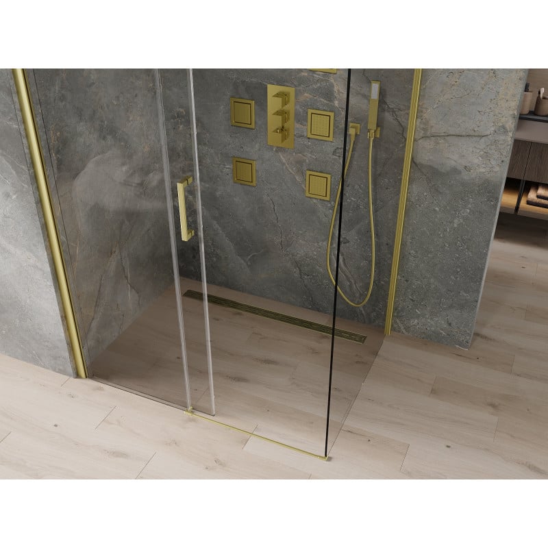 Mexen Omega cabine de douche coulissante 120 x 90 cm, transparente, dorée - 825-120-090-50-00