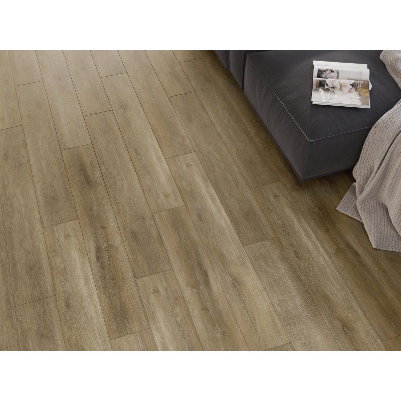 Mexen Clermont échantillon de panneaux en vinyle SPC 6,5 mm, sous-couche IXPE 1,5 mm, 4 V-Joint, Chêne - F1053-S