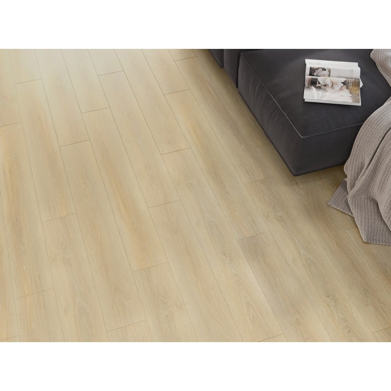 Mexen Kinston échantillon de panneaux en vinyle SPC 6,5 mm, sous-couche IXPE 1,5 mm, 4 V-Fuga, Chêne - F1057-S
