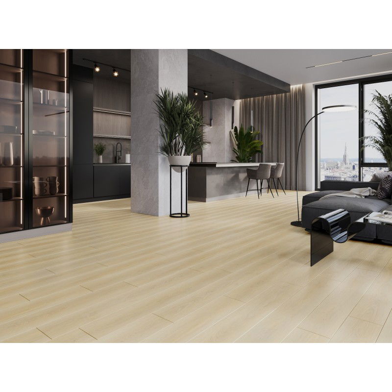 Mexen Kinston échantillon de panneaux vinyles 1240 x 182 mm SPC 6,5 mm, sous-couche IXPE 1,5 mm, 4 V-Fuga, Chêne - F1057-S