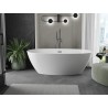 Mexen Eris baignoire autoportante 180 x 95 cm, blanche, trop-plein en gris acier brossé - 53441809500-66