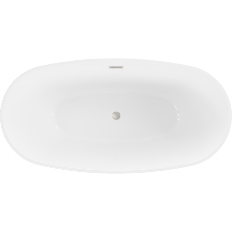 Mexen Eris baignoire autoportante 180 x 95 cm, blanche, trop-plein nickel brossé - 53441809500-97