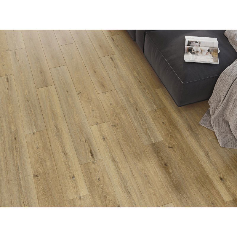 Mexen Sanford échantillon de panneaux vinyles 1240 x 182 mm SPC 6,5 mm, sous-couche IXPE 1,5 mm, 4 V-Joint, Chêne - F1059-S