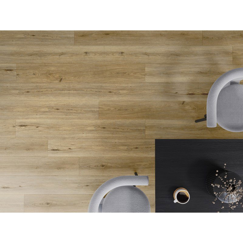 Mexen Sanford échantillon de panneaux vinyles 1240 x 182 mm SPC 6,5 mm, sous-couche IXPE 1,5 mm, 4 V-Joint, Chêne - F1059-S