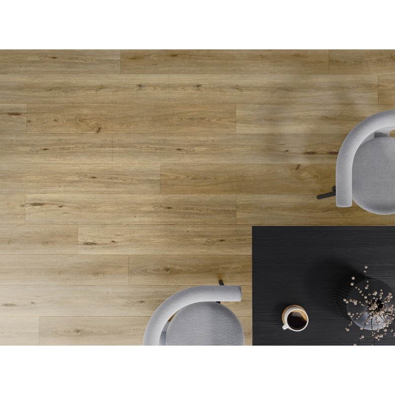 Mexen Sanford échantillon de panneaux vinyles SPC 6,5 mm, sous-couche IXPE 1,5 mm, 4 V-Fuga, Chêne - F1059-S