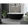 Mexen Eris baignoire autoportante 180 x 95 cm, blanc/noir, trop-plein doré - 53441809575-50
