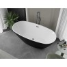Mexen Eris baignoire autoportante 180 x 95 cm, blanche/noire, trop-plein en métal canon - 53441809575-95