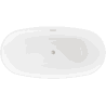 Mexen Eris baignoire autoportante 180 x 95 cm, blanc/noir, trop-plein en nickel brossé - 53441809575-97