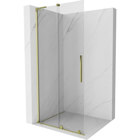 Mexen Velar L paroi de douche coulissante Walk-in 100 x 200 cm, transparent 8 mm, or - 871-100-003-03-50
