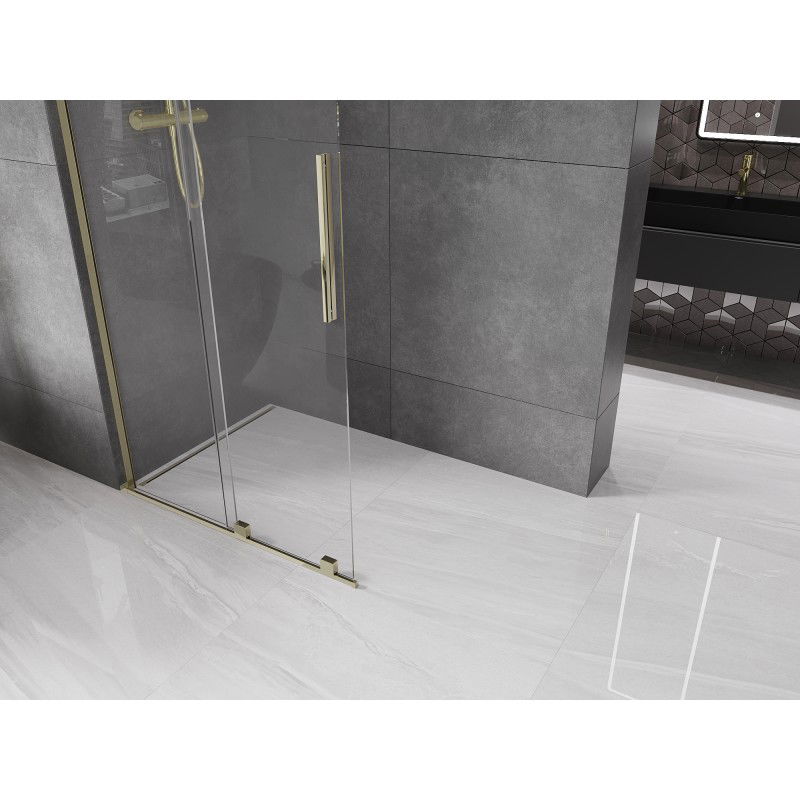 Mexen Velar L paroi de douche coulissante Walk-in 110 x 200 cm, transparent 8 mm, doré - 871-110-003-03-50