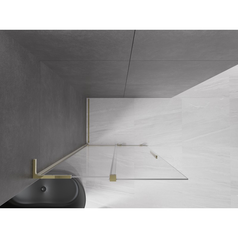 Mexen Velar L paroi de douche coulissante Walk-in 120 x 200 cm, transparent 8 mm, or - 871-120-003-03-50