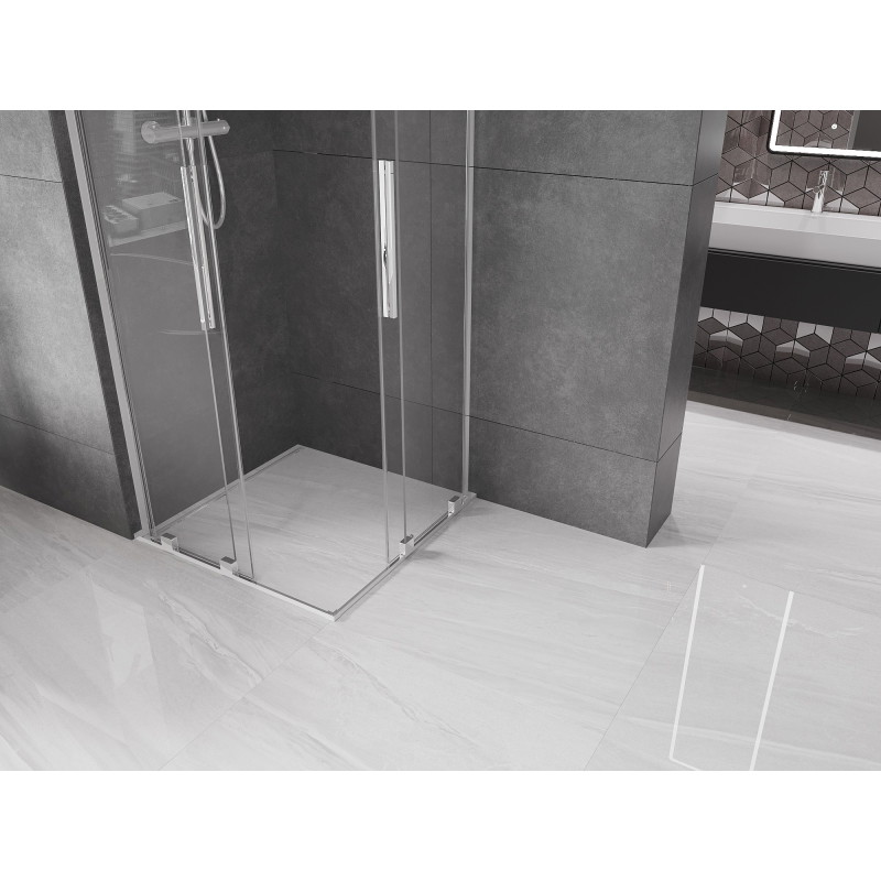 Mexen Velar L Cabine de douche Duo coulissante 80 x 80 cm, transparent, chrome - 871-080-080-02-03-01