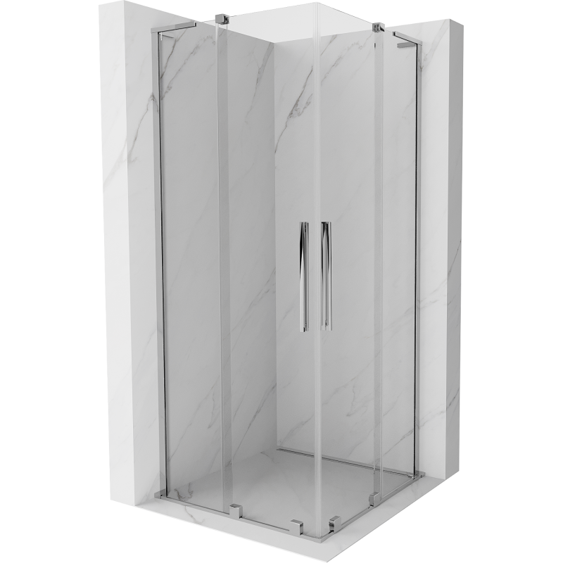 Cabine de douche coulissante Mexen Velar L Duo 100 x 100 cm, transparent, chrome - 871-100-100-02-03-01