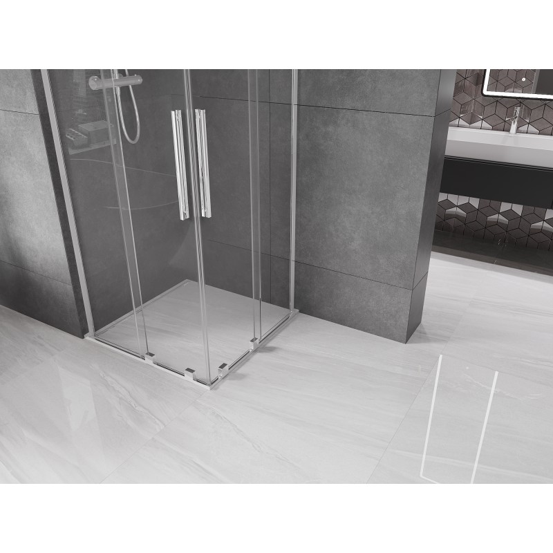 Mexen Velar L Duo cabine de douche coulissante 80 x 80 cm, transparent, chrome - 871-080-080-02-03-01