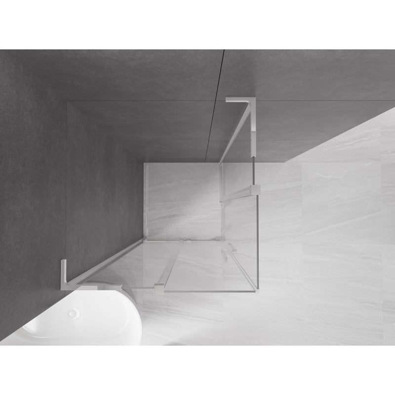 Mexen Velar L Duo cabine de douche coulissante 80 x 80 cm, transparent, chrome - 871-080-080-02-03-01
