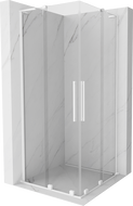 Mexen Velar L Duo cabine de douche coulissante 80 x 80 cm, transparente, blanche - 871-080-080-02-03-20