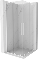 Mexen Velar L Duo cabine de douche coulissante 100 x 100 cm, transparent, blanc - 871-100-100-02-03-20