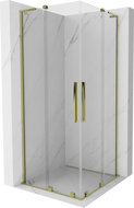 Mexen Velar L Duo cabine de douche coulissante 80 x 80 cm, transparente, or - 871-080-080-02-03-50