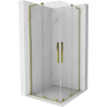 Cabine de douche coulissante Mexen Velar L Duo 90 x 90 cm, transparente, dorée - 871-090-090-02-03-50