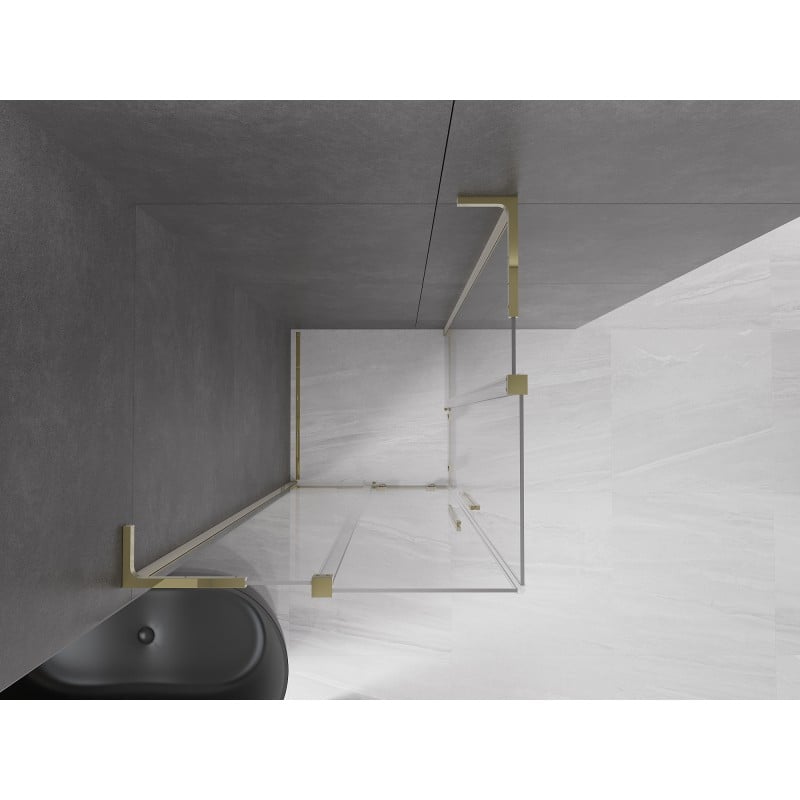 Mexen Velar L Duo cabine de douche coulissante 100 x 100 cm, transparent, or - 871-100-100-02-03-50
