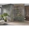 Mexen Omega cabine de douche coulissante 140 x 80 cm, transparente, dorée - 825-140-080-50-00