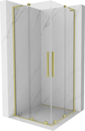 Mexen Velar L Duo cabine de douche coulissante 100 x 100 cm, transparent, or brossé - 871-100-100-02-03-55