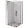 Mexen Velar L Duo cabine de douche coulissante 90 x 90 cm, transparent, or rose - 871-090-090-02-03-60