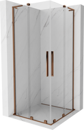 Mexen Velar L Duo cabine de douche coulissante 100 x 100 cm, transparent, or rose - 871-100-100-02-03-60