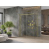 Mexen Omega cabine de douche coulissante 140 x 70 cm, transparente, or - 825-140-070-50-00