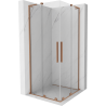 Mexen Velar L Cabine de douche coulissante Duo 80 x 80 cm, transparent, cuivre brossé - 871-080-080-02-03-65