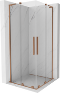 Mexen Velar L Cabine de douche coulissante Duo 80 x 80 cm, transparent, cuivre brossé - 871-080-080-02-03-65