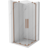 Mexen Velar L Duo cabine de douche coulissante 100 x 100 cm, transparent, cuivre brossé - 871-100-100-02-03-65