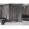 Mexen Velar L Cabine de douche coulissante Duo 80 x 80 cm, transparent, cuivre brossé - 871-080-080-02-03-65