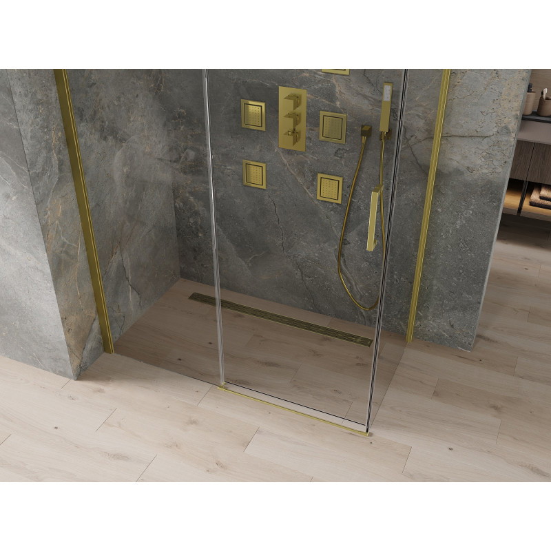 Mexen Omega cabine de douche coulissante 140 x 70 cm, transparente, or - 825-140-070-50-00