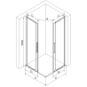 Mexen Velar L Cabine de douche coulissante Duo 80 x 80 cm, transparent, cuivre brossé - 871-080-080-02-03-65