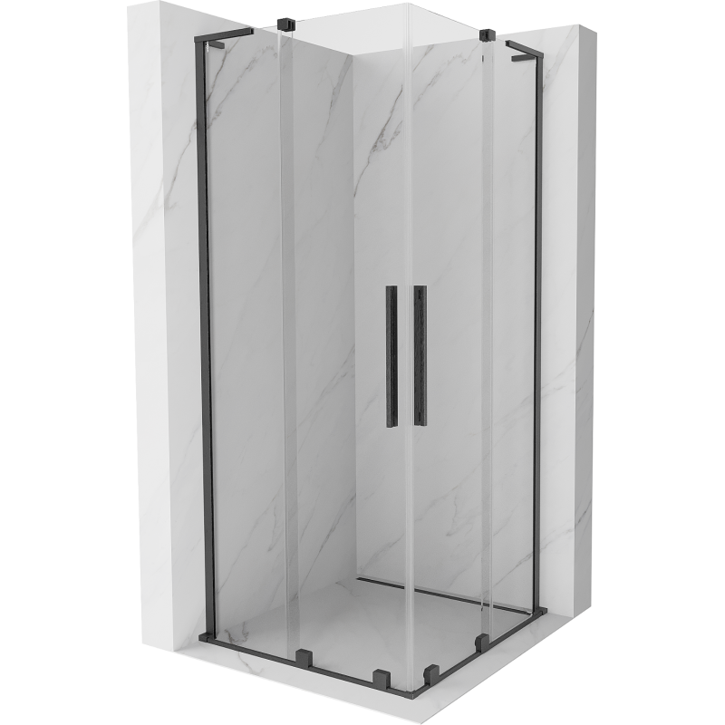 Mexen Velar L Duo cabine de douche coulissante 90 x 90 cm, transparent, gris arme brossé - 871-090-090-02-03-66