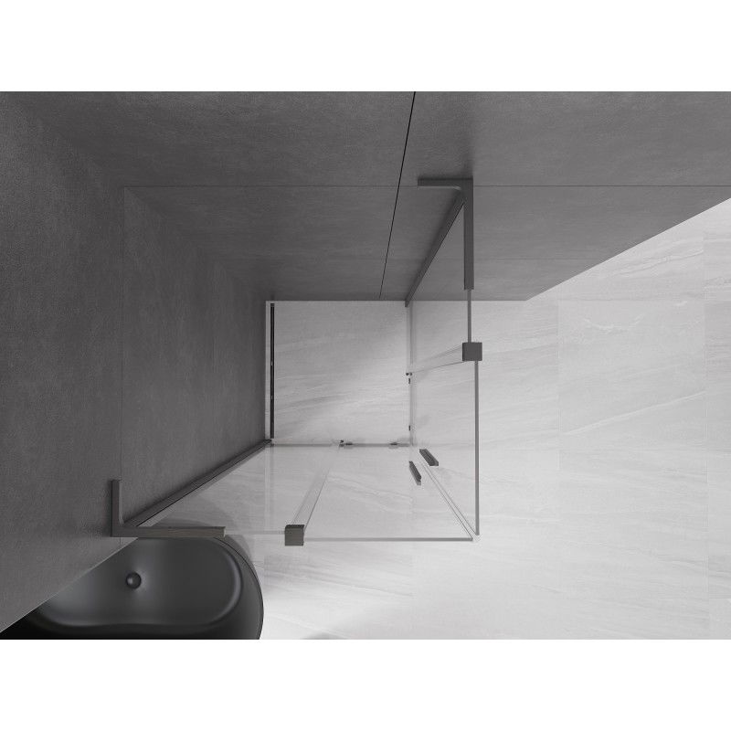 Mexen Velar L Duo cabine de douche coulissante 90 x 90 cm, transparent, gris canon brossé - 871-090-090-02-03-66