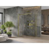 Mexen Omega cabine de douche coulissante 130 x 100 cm, transparente, dorée - 825-130-100-50-00