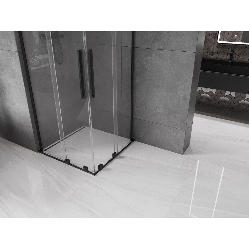 Mexen Velar L Duo cabine de douche coulissante 90 x 90 cm, transparente, noire - 871-090-090-02-03-70