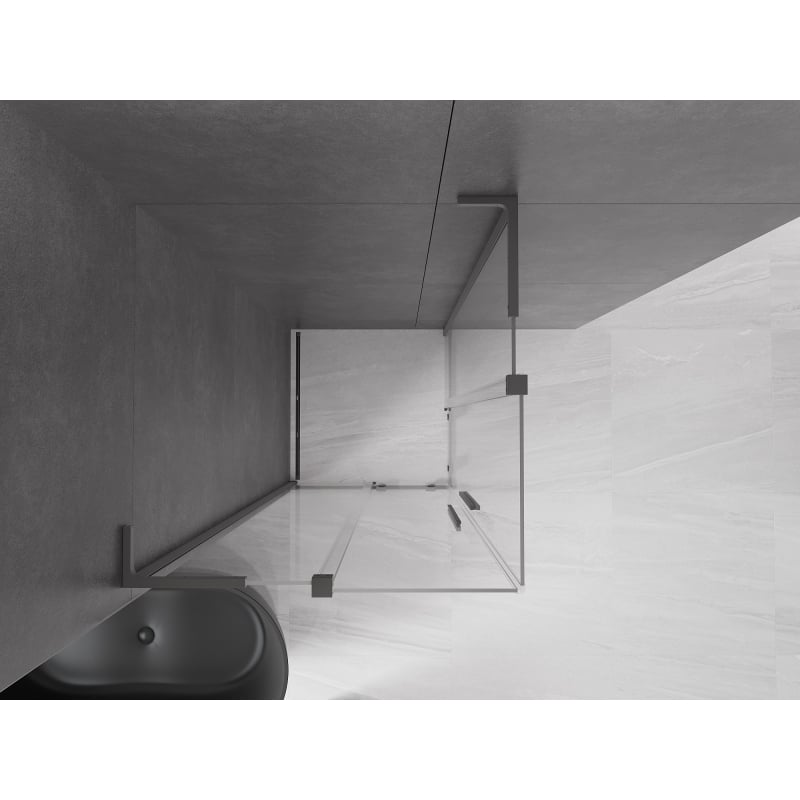 Mexen Velar L Duo cabine de douche coulissante 80 x 80 cm, transparent, métal gun - 871-080-080-02-03-95