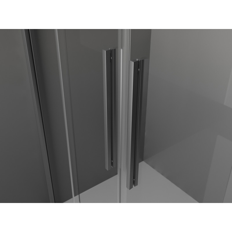 Mexen Velar L Duo cabine de douche coulissante 80 x 80 cm, transparent, métal gun - 871-080-080-02-03-95