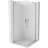 Cabine de douche coulissante Mexen Velar L Duo 80 x 80 cm, givrée, chrome - 871-080-080-02-33-01