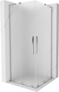 Mexen Velar L Duo cabine de douche coulissante 80 x 80 cm, givre, chrome - 871-080-080-02-33-01