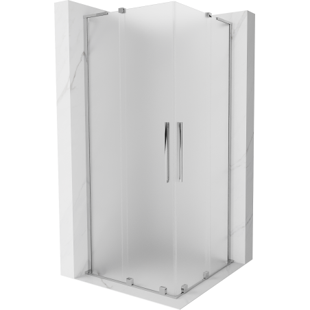 Mexen Velar L Duo cabine de douche coulissante 90 x 90 cm, givrée, chrome - 871-090-090-02-33-01