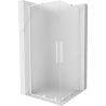Cabine de douche coulissante Mexen Velar L Duo 100 x 100 cm, givrée, blanche - 871-100-100-02-33-20