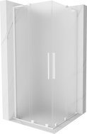 Mexen Velar L Duo cabine de douche coulissante 100 x 100 cm, givrée, blanche - 871-100-100-02-33-20