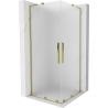 Mexen Velar L Duo cabine de douche coulissante 80 x 80 cm, givrée, dorée - 871-080-080-02-33-50