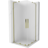 Mexen Velar L Duo cabine de douche coulissante 100 x 100 cm, givrée, or - 871-100-100-02-33-50